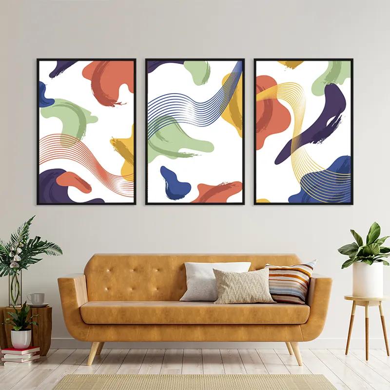 Картина на многоплатна основа Color Mix Lines mockup 4