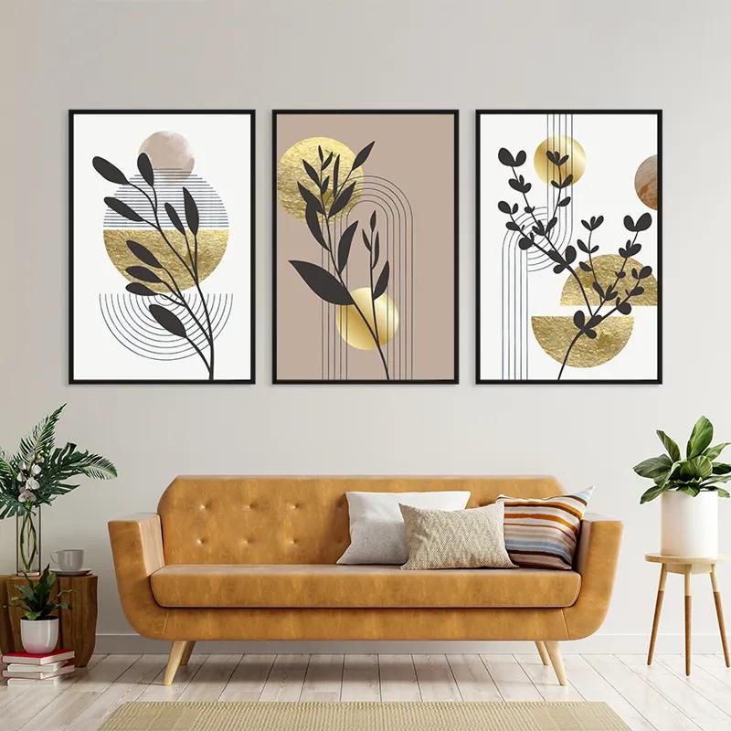 Картина на многоплатна основа Goldrown Leaf mockup 4