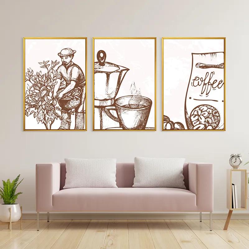 Картина на многоплатна основа Coffee Set mockup 3