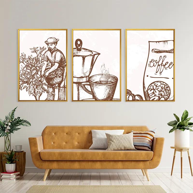 Картина на многоплатна основа Coffee Set mockup 4