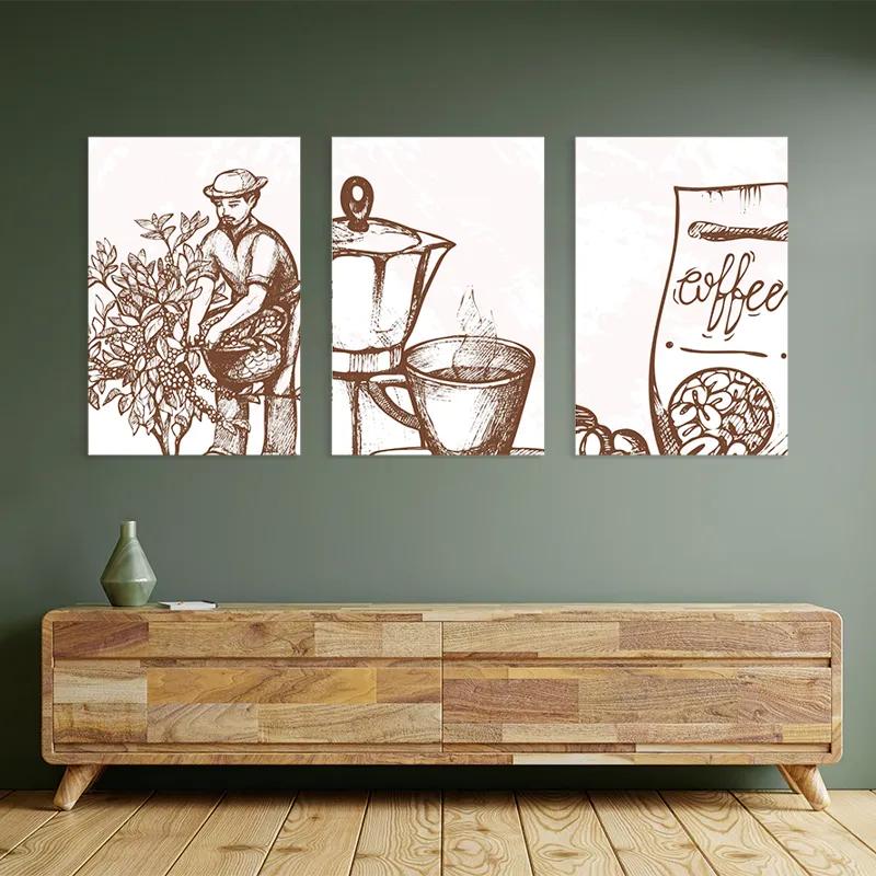 Картина на многоплатна основа Coffee Set mockup 2