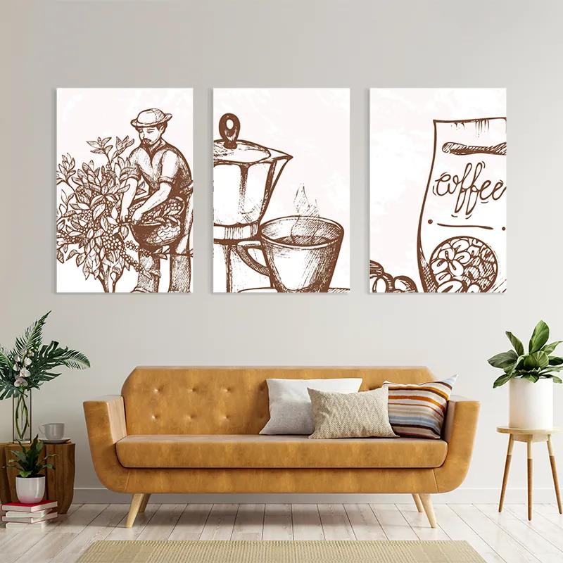 Картина на многоплатна основа Coffee Set mockup 4