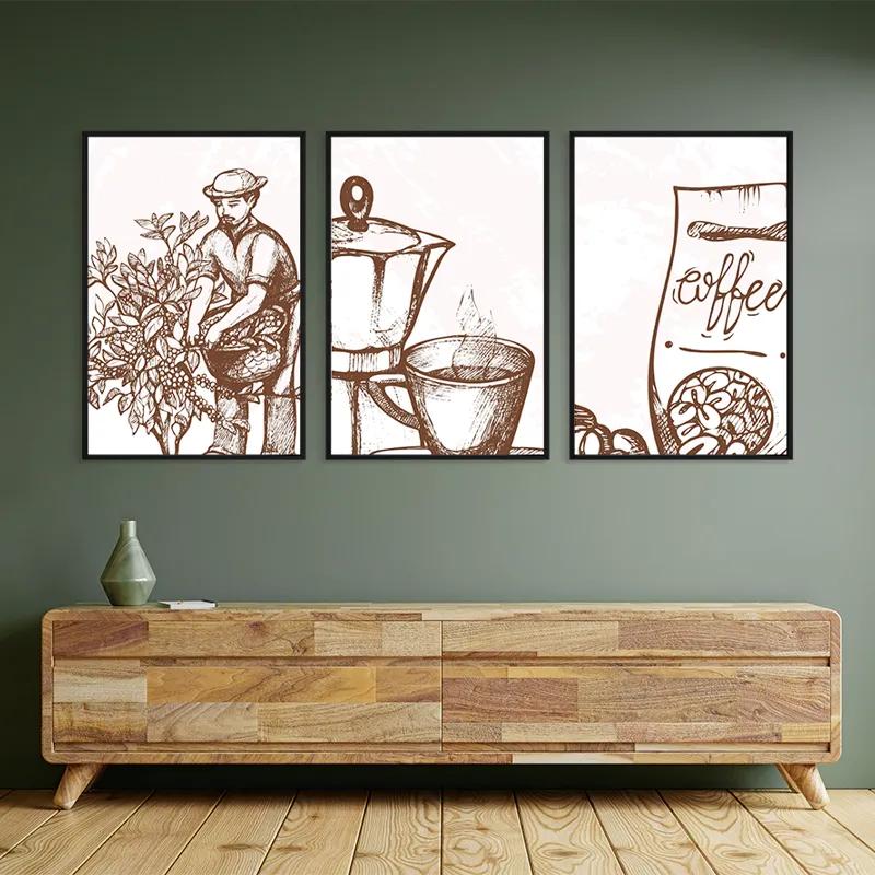 Картина на многоплатна основа Coffee Set mockup 2