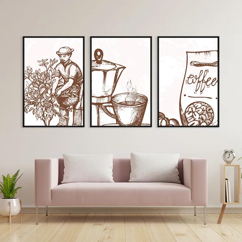 Картина на многоплатна основа Coffee Set mockup 3