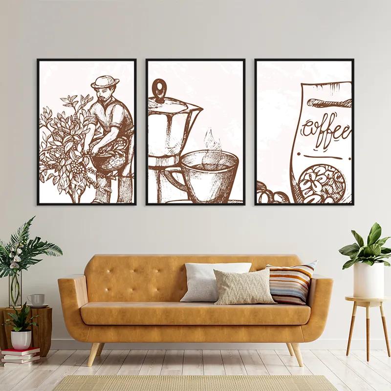 Картина на многоплатна основа Coffee Set mockup 4