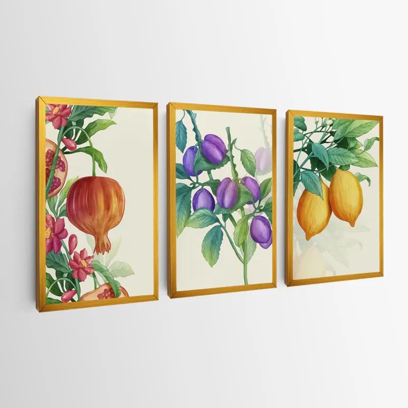 Картина на многоплатна основа Watercolor Fruit Set mockup 0