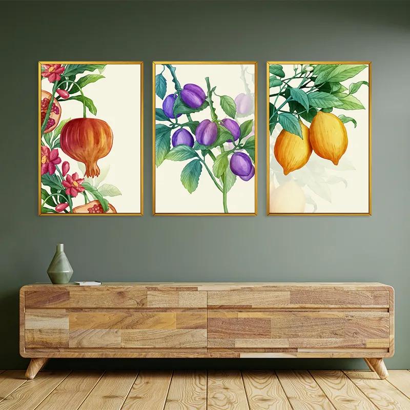 Картина на многоплатна основа Watercolor Fruit Set mockup 2