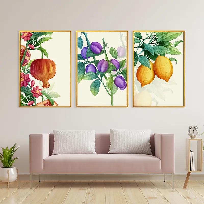 Картина на многоплатна основа Watercolor Fruit Set mockup 3