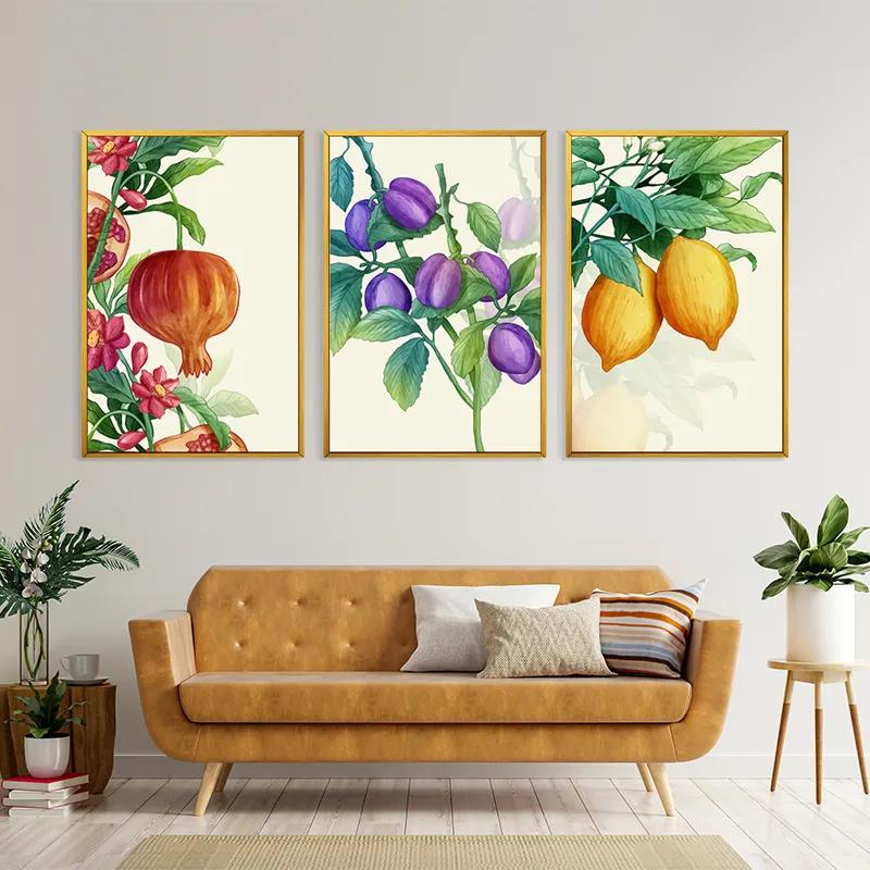 Картина на многоплатна основа Watercolor Fruit Set mockup 4