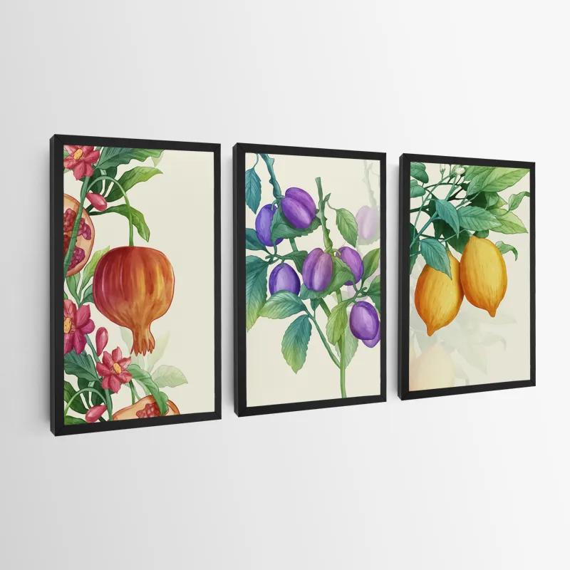 Картина на многоплатна основа Watercolor Fruit Set mockup 0