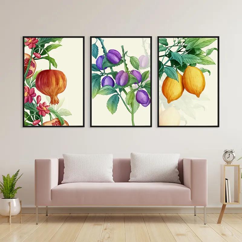 Картина на многоплатна основа Watercolor Fruit Set mockup 3