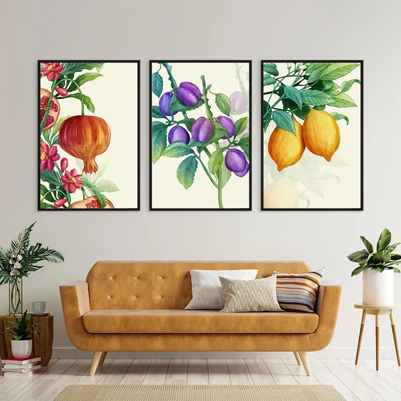 Картина на многоплатна основа Watercolor Fruit Set mockup 4