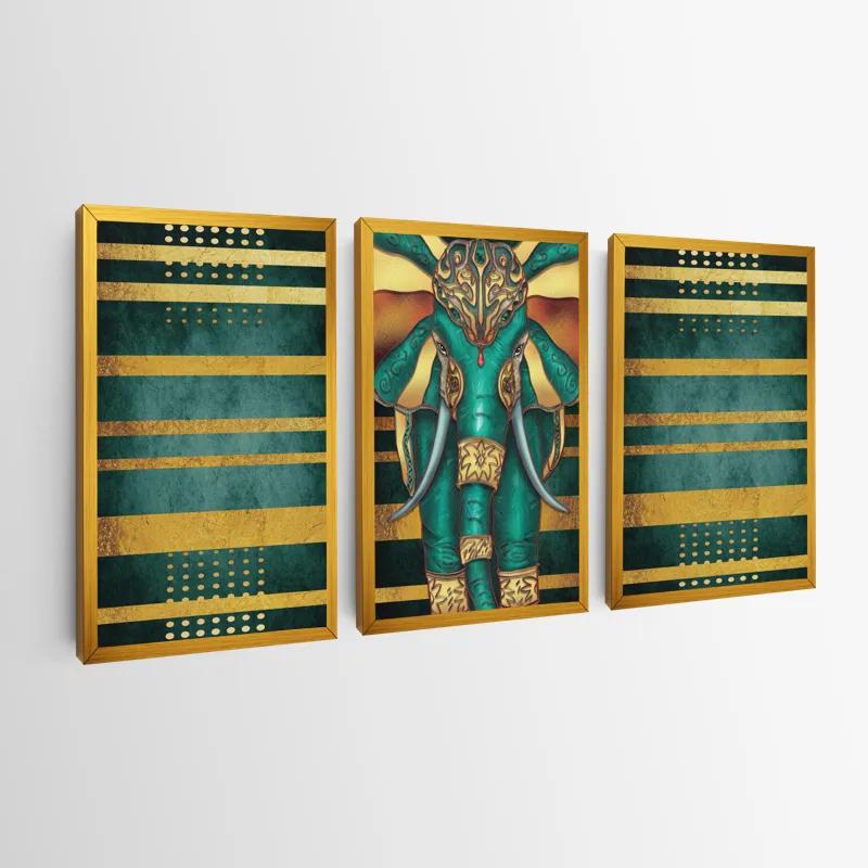 Картина на многоплатна основа Bluend Gold Elephant mockup 0