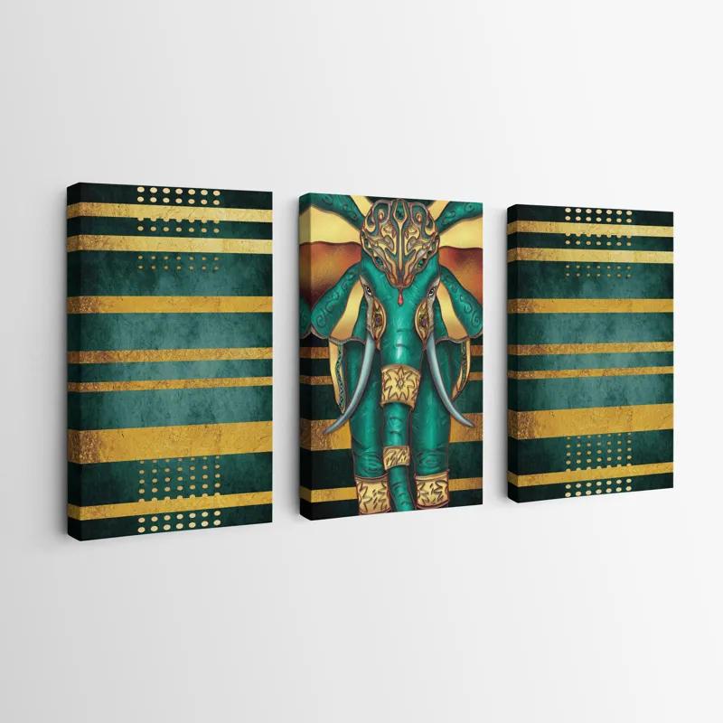 Картина на многоплатна основа Bluend Gold Elephant mockup 0