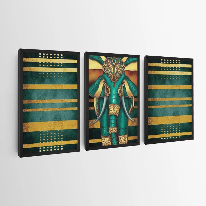 Картина на многоплатна основа Bluend Gold Elephant mockup 0