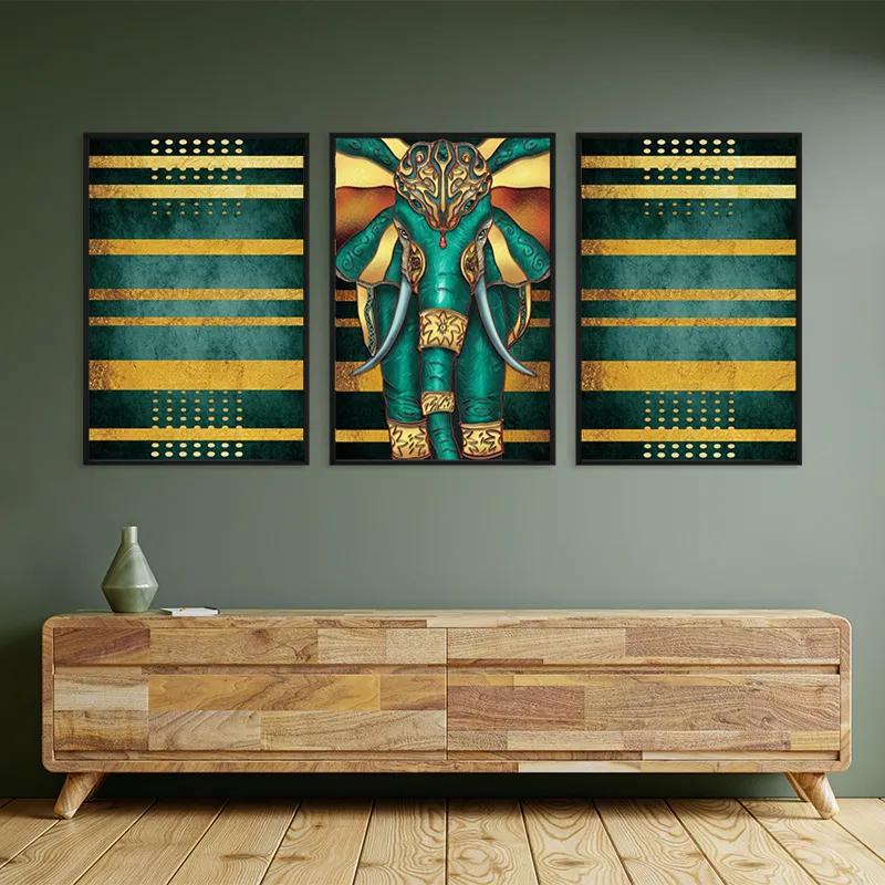 Картина на многоплатна основа Bluend Gold Elephant mockup 2