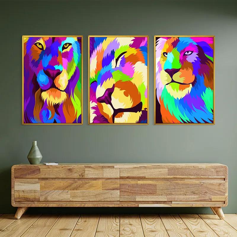 Картина на многоплатна основа Lion Set mockup 2