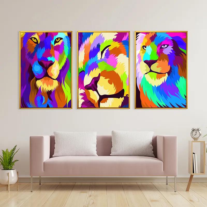 Картина на многоплатна основа Lion Set mockup 3