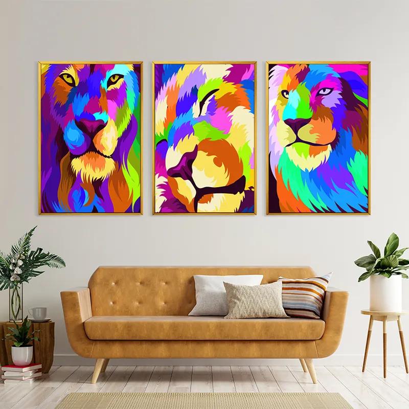 Картина на многоплатна основа Lion Set mockup 4