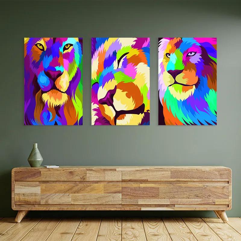 Картина на многоплатна основа Lion Set mockup 2