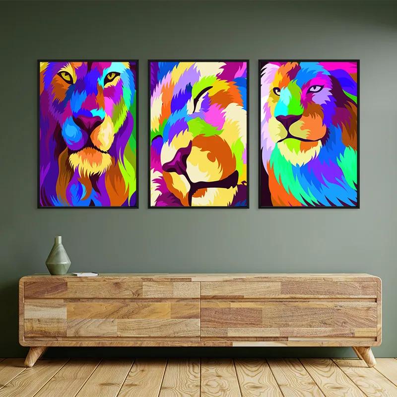 Картина на многоплатна основа Lion Set mockup 2