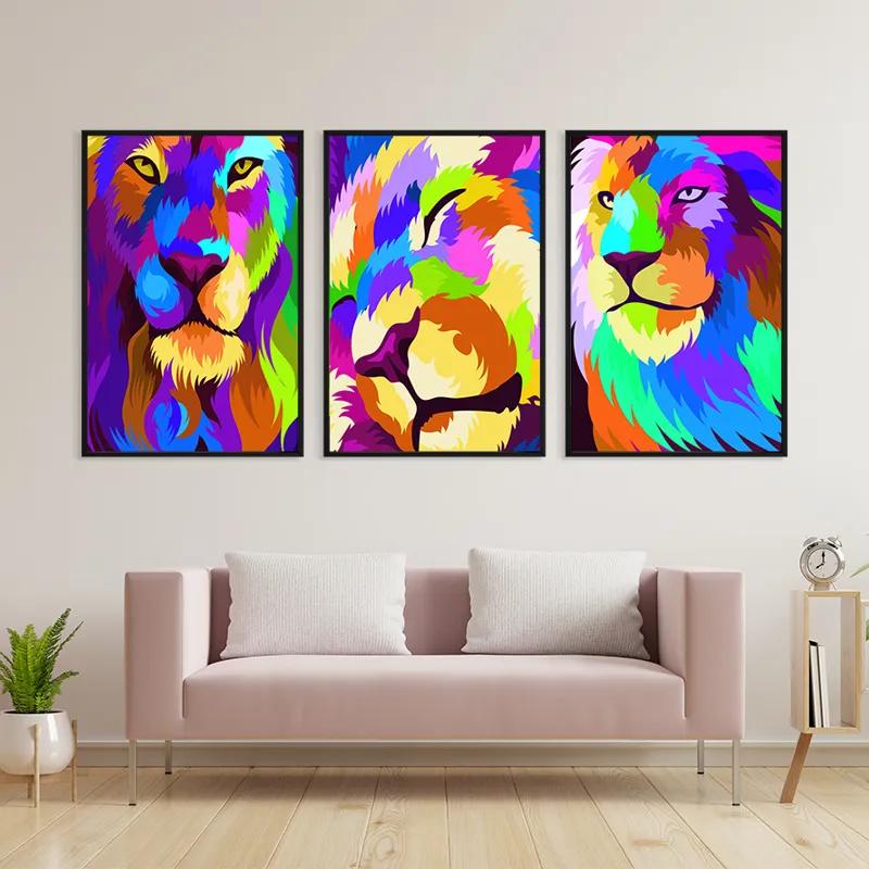 Картина на многоплатна основа Lion Set mockup 3