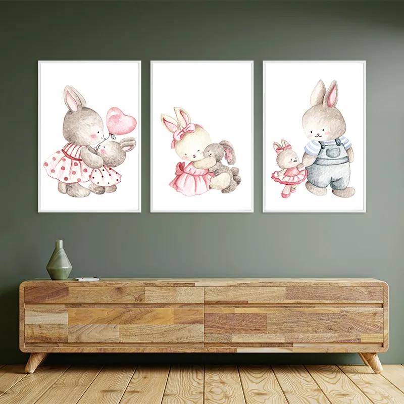 Картина на многоплатна основа Bunny Family mockup 2