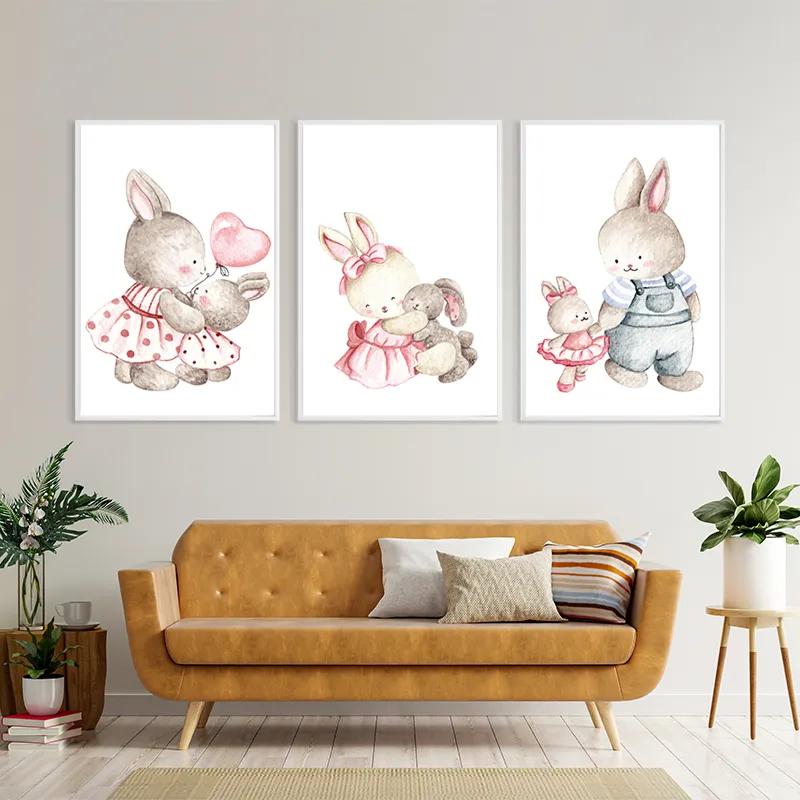 Картина на многоплатна основа Bunny Family mockup 4