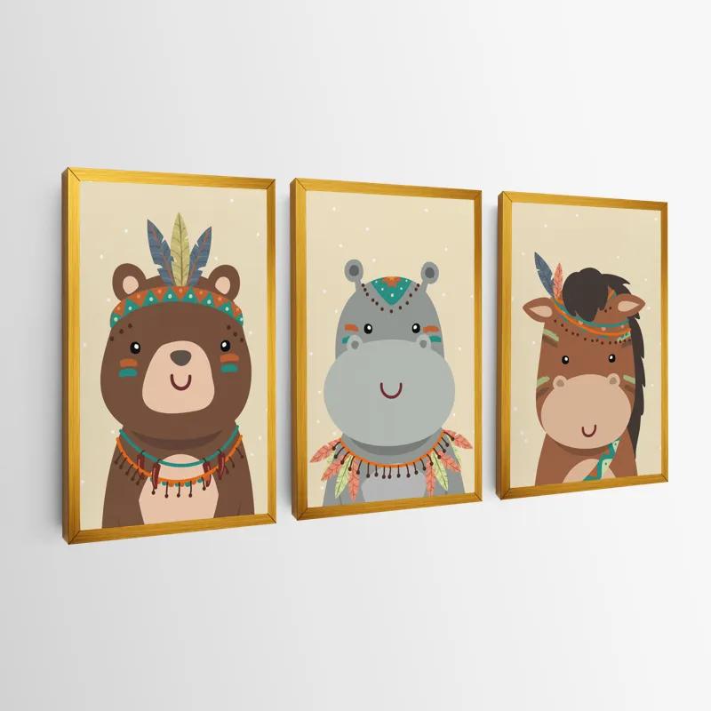 Картина на многоплатна основа Indiannimals Set mockup 0
