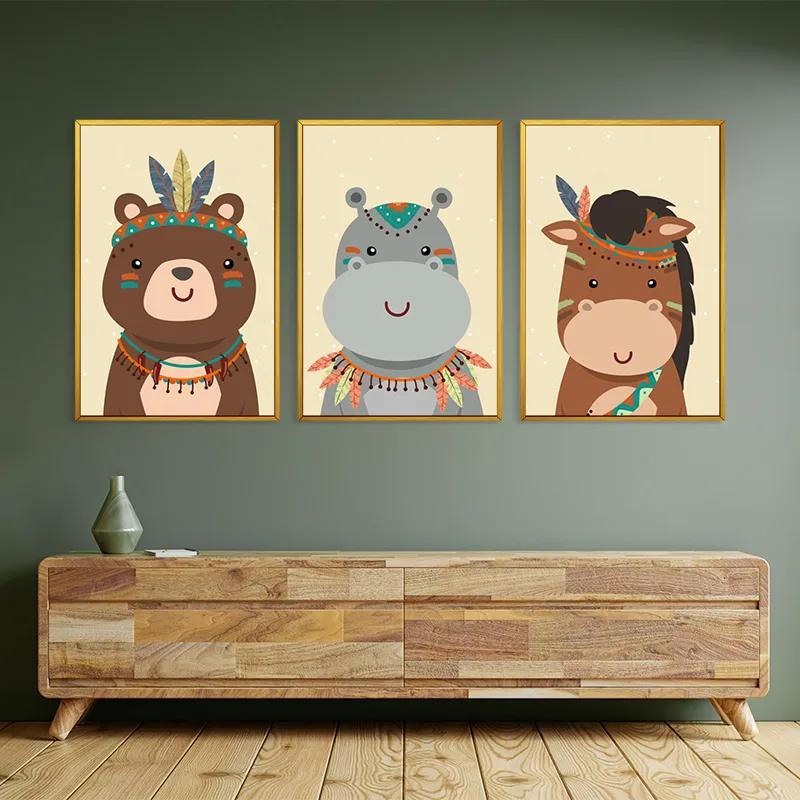 Картина на многоплатна основа Indiannimals Set mockup 2