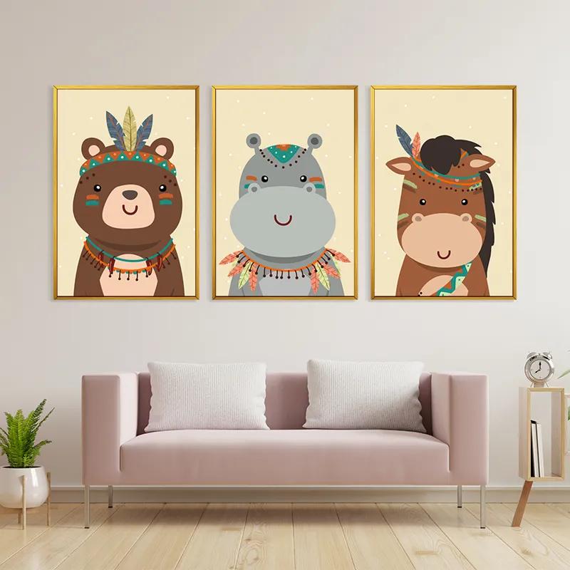 Картина на многоплатна основа Indiannimals Set mockup 3