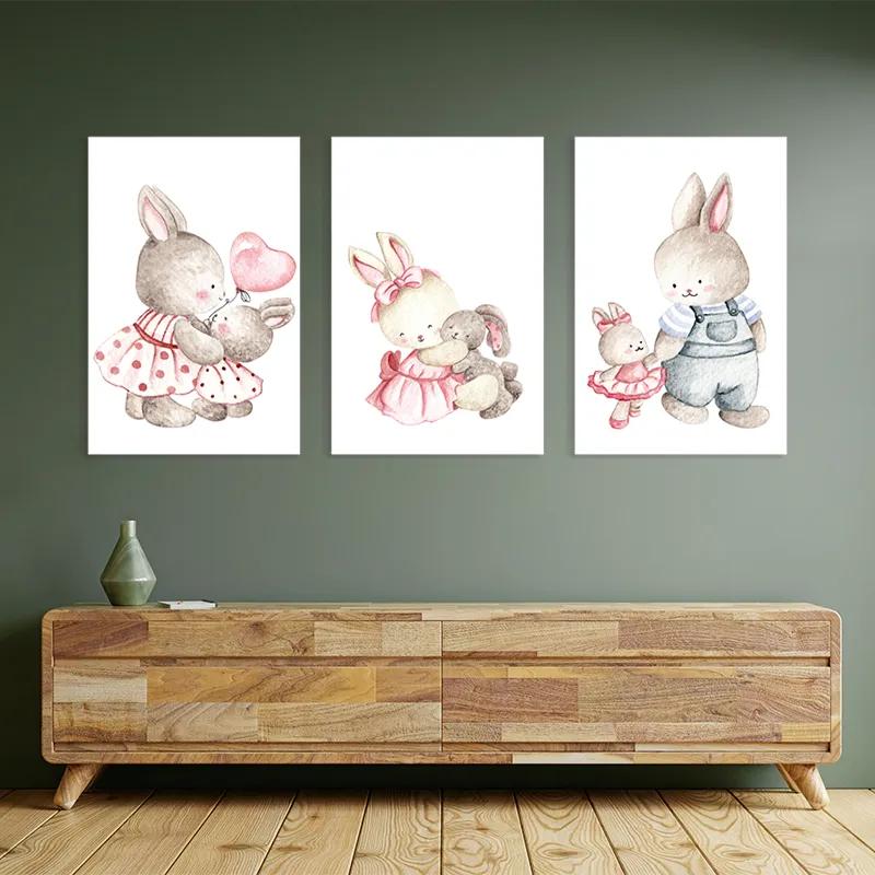 Картина на многоплатна основа Bunny Family mockup 2