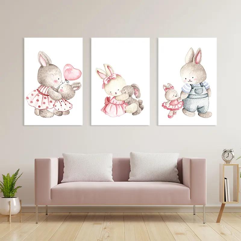 Картина на многоплатна основа Bunny Family mockup 3
