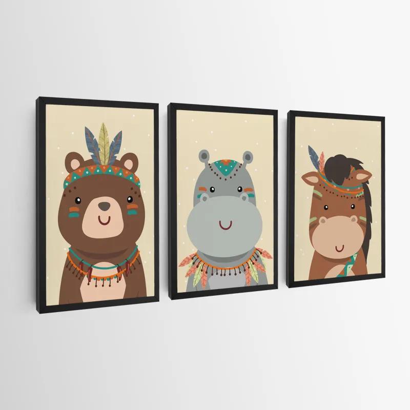 Картина на многоплатна основа Indiannimals Set mockup 0