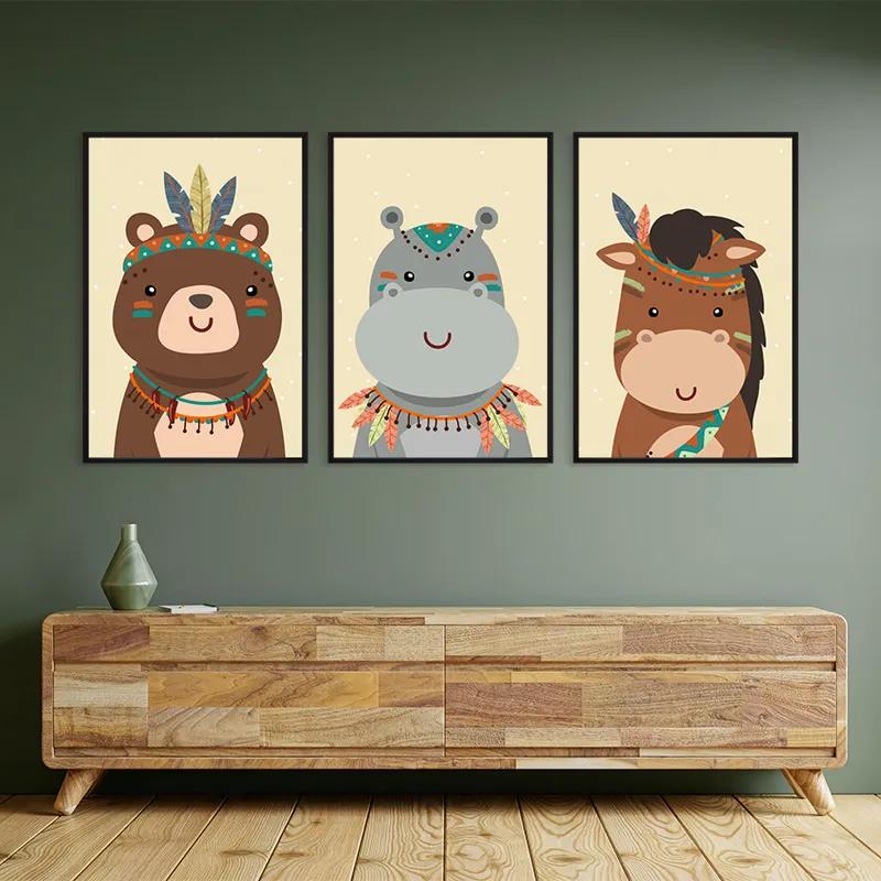 Картина на многоплатна основа Indiannimals Set mockup 2