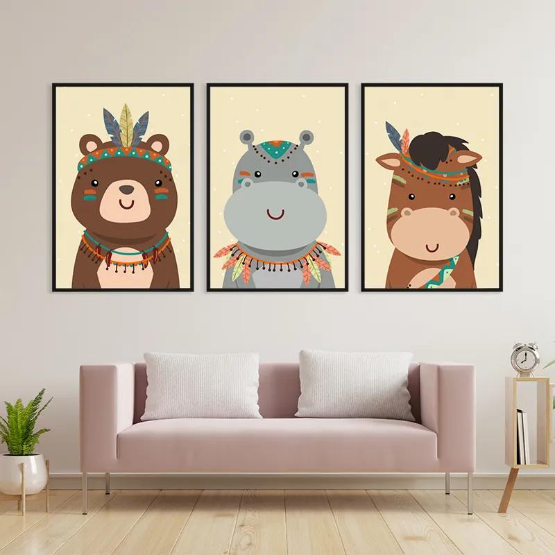 Картина на многоплатна основа Indiannimals Set mockup 3