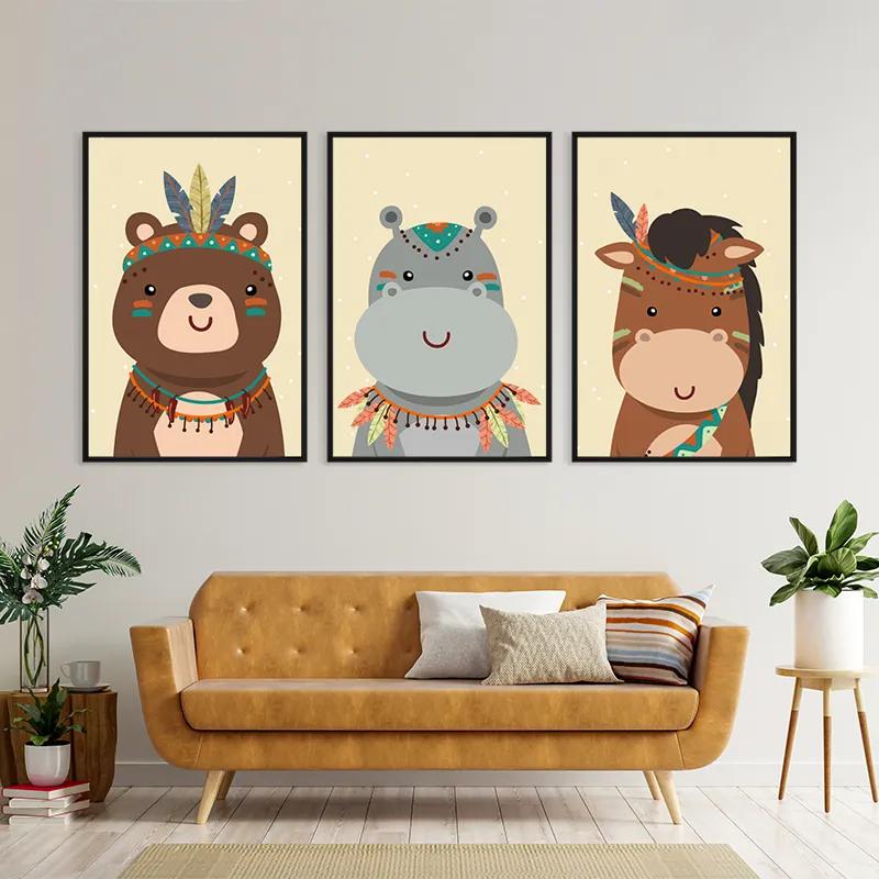 Картина на многоплатна основа Indiannimals Set mockup 4