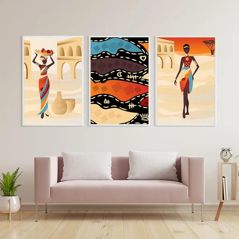 Картина на многоплатна основа African Woman Set mockup 3