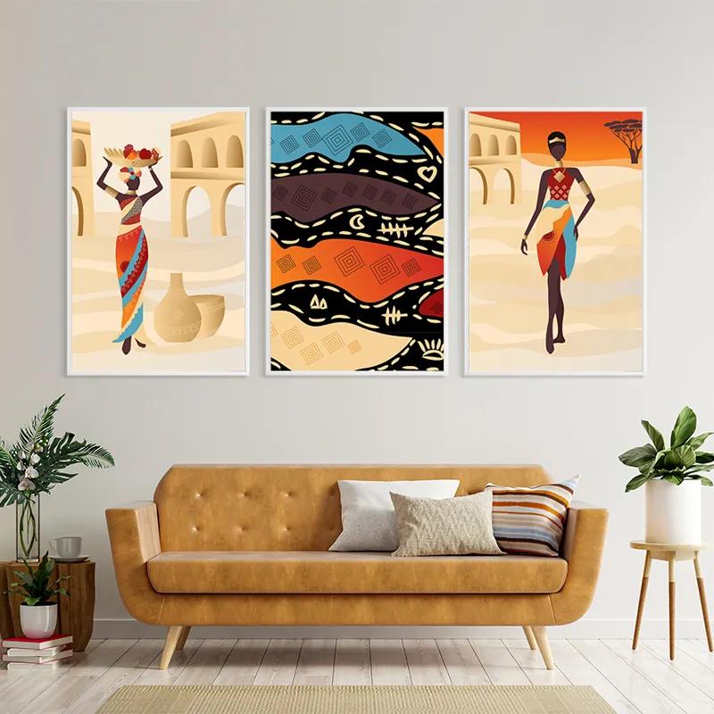 Картина на многоплатна основа African Woman Set mockup 4