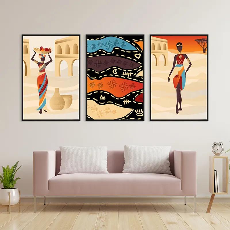Картина на многоплатна основа African Woman Set mockup 3