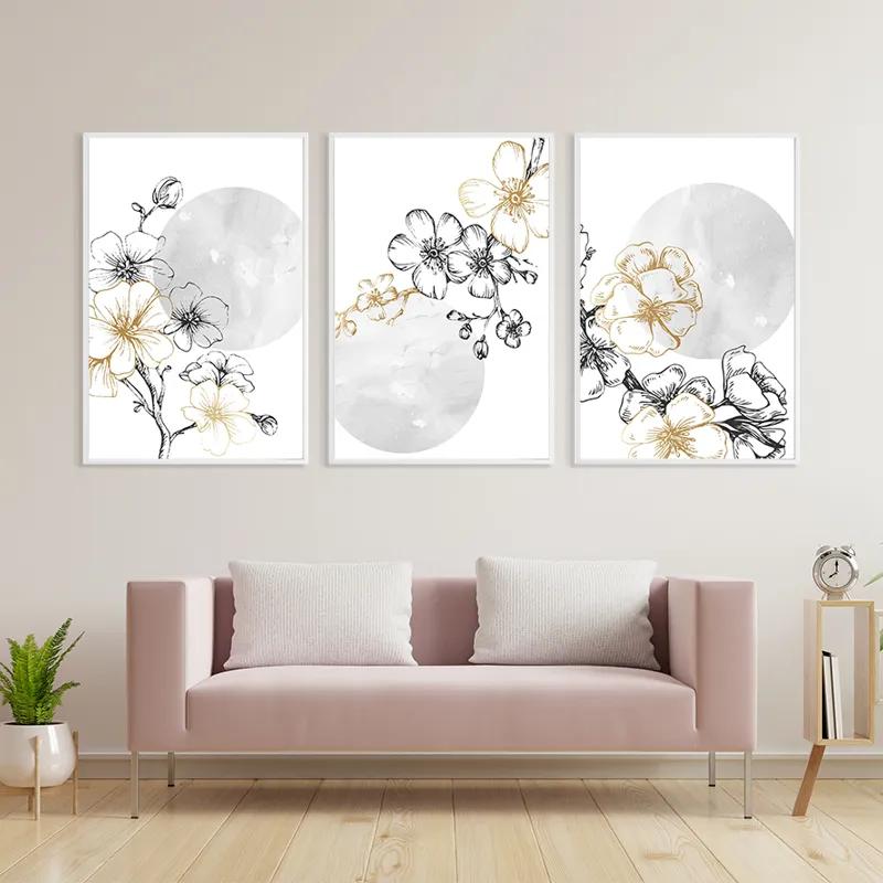 Картина на многоплатна основа Grey Moon Nature Set mockup 3