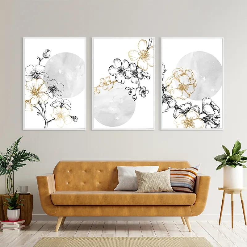 Картина на многоплатна основа Grey Moon Nature Set mockup 4