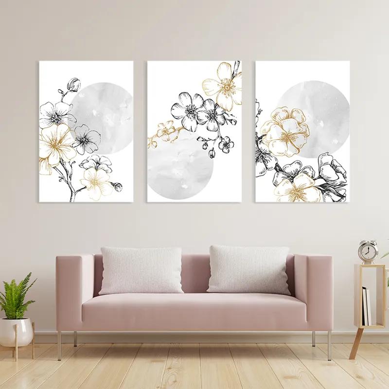 Картина на многоплатна основа Grey Moon Nature Set mockup 3