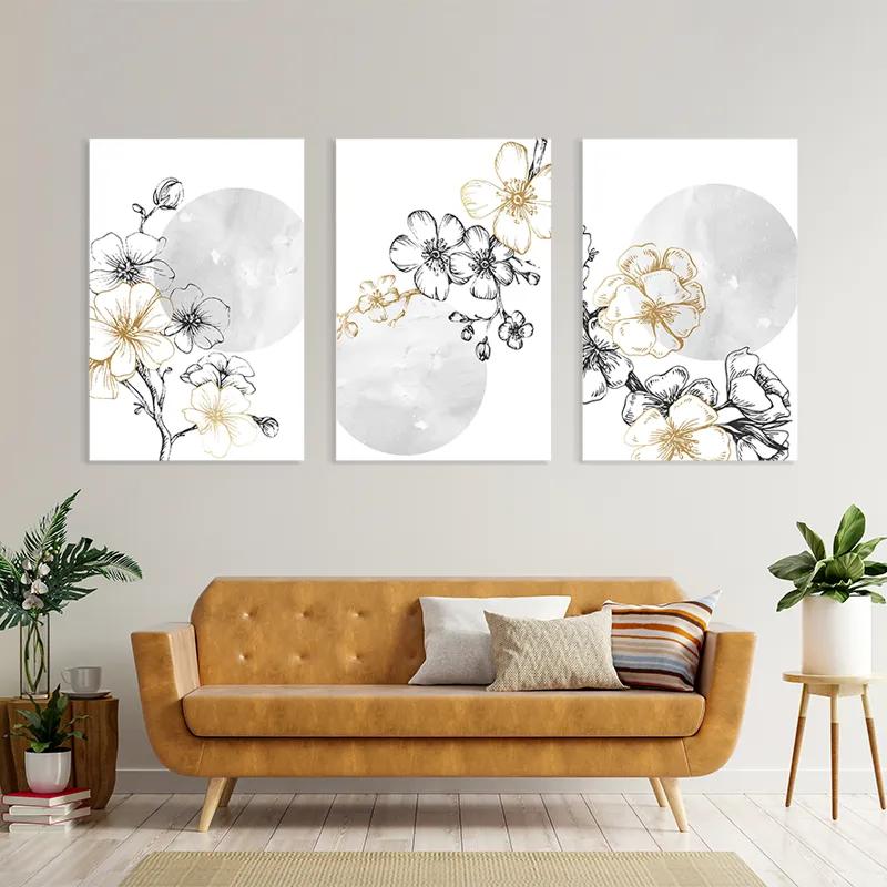 Картина на многоплатна основа Grey Moon Nature Set mockup 4