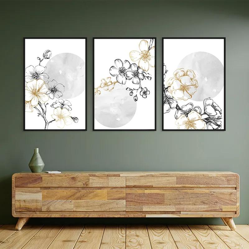 Картина на многоплатна основа Grey Moon Nature Set mockup 2