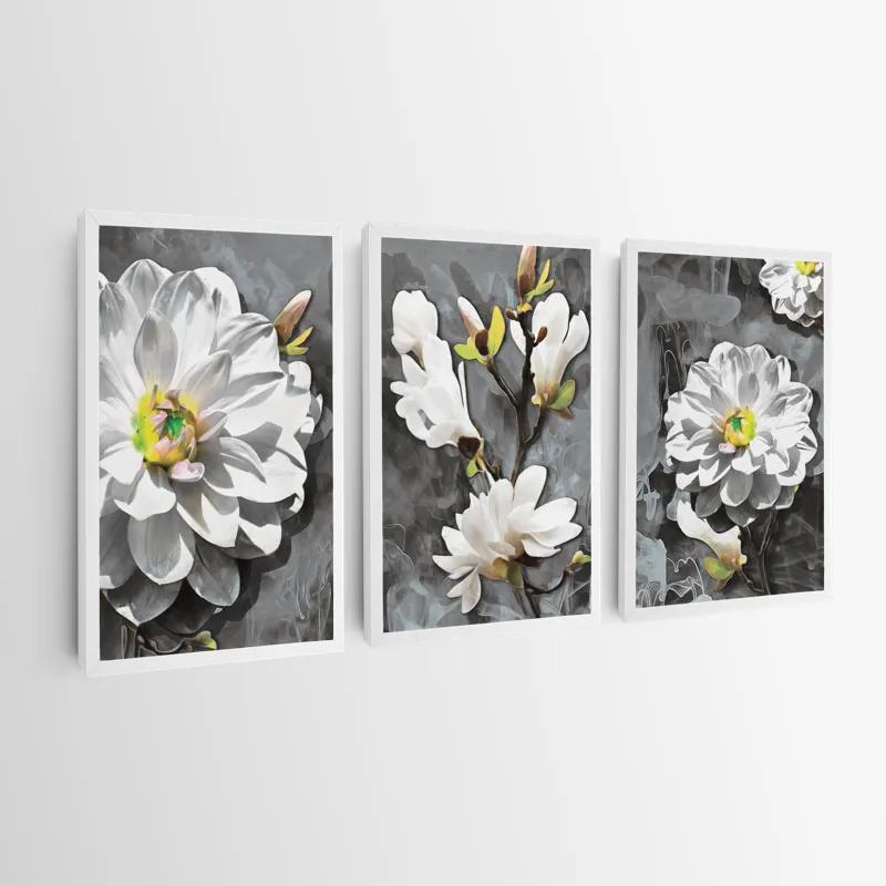 Картина на многоплатна основа Smoke White Flower mockup 0