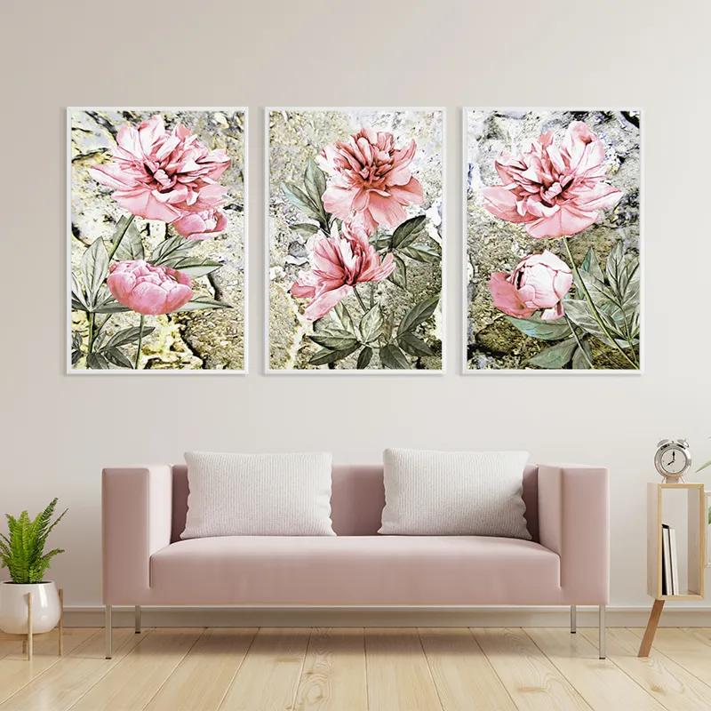 Картина на многоплатна основа Bujori Roz mockup 3