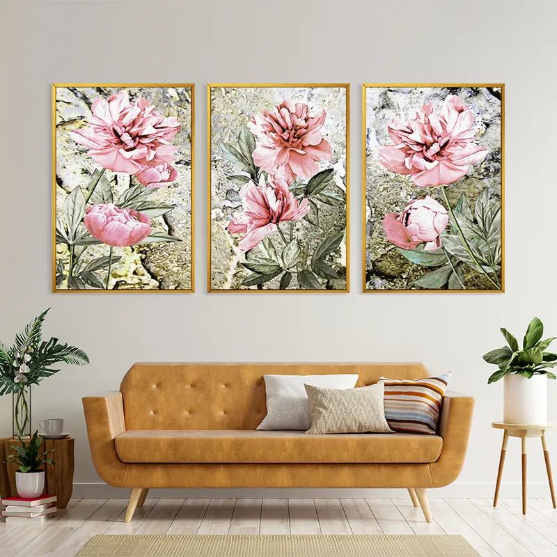 Картина на многоплатна основа Bujori Roz mockup 4