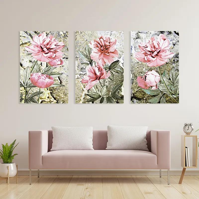 Картина на многоплатна основа Bujori Roz mockup 3