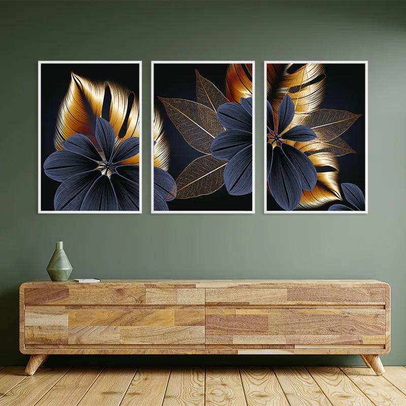 Картина на многоплатна основа Blacknd Gold Flower mockup 2